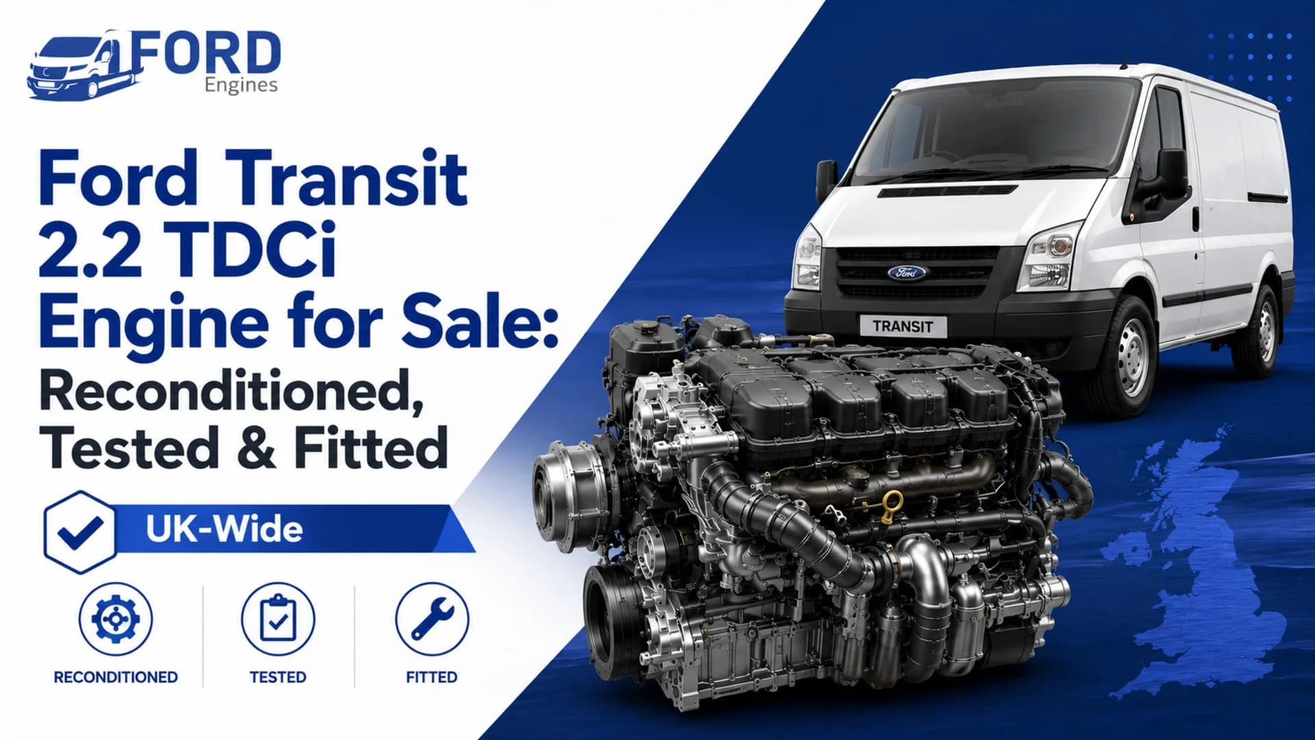 Ford Transit 2.2 TDCi Engine for Sale: Reconditioned, Tested & Fitted UK-Wide